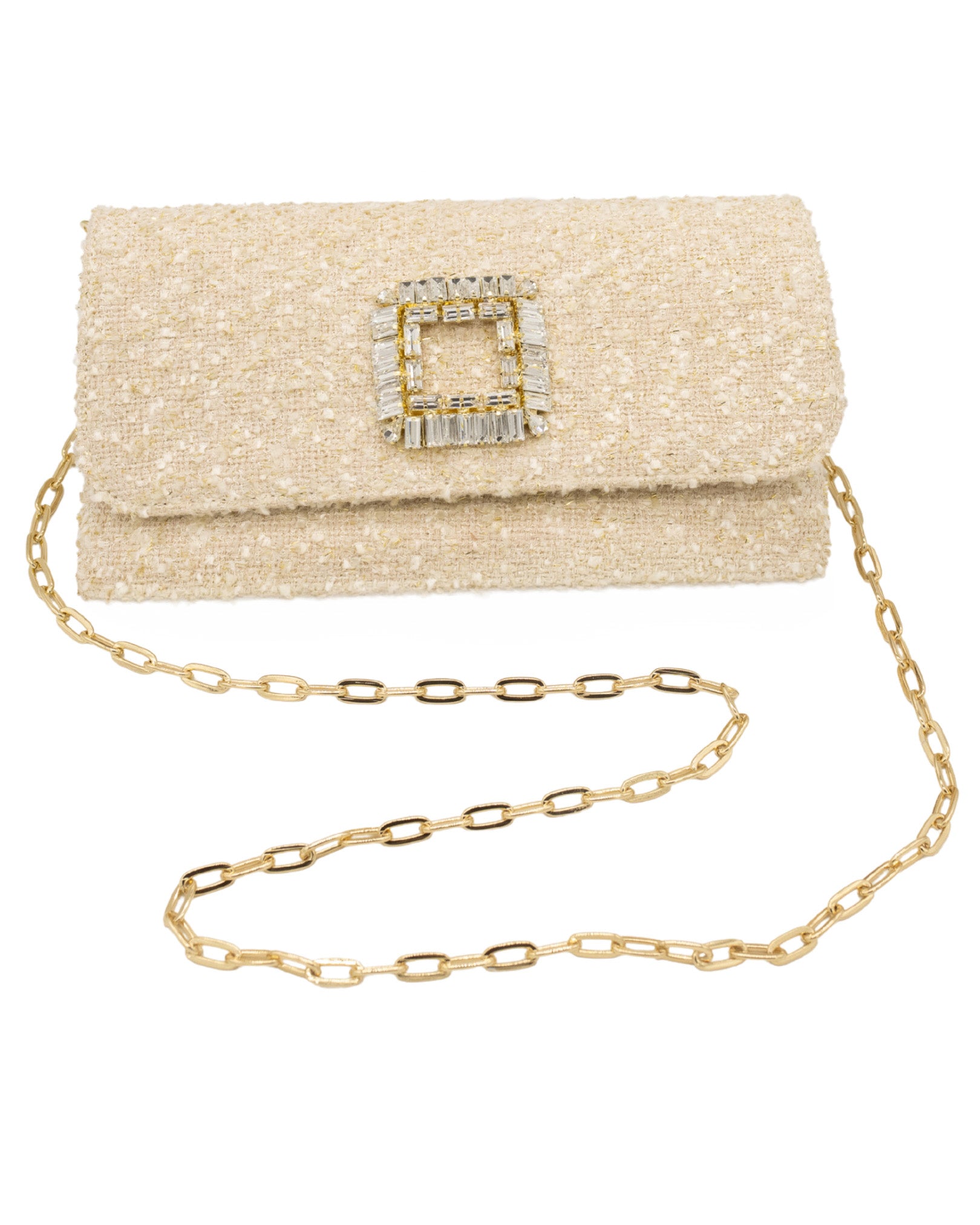 Ivory Tweed Clutch