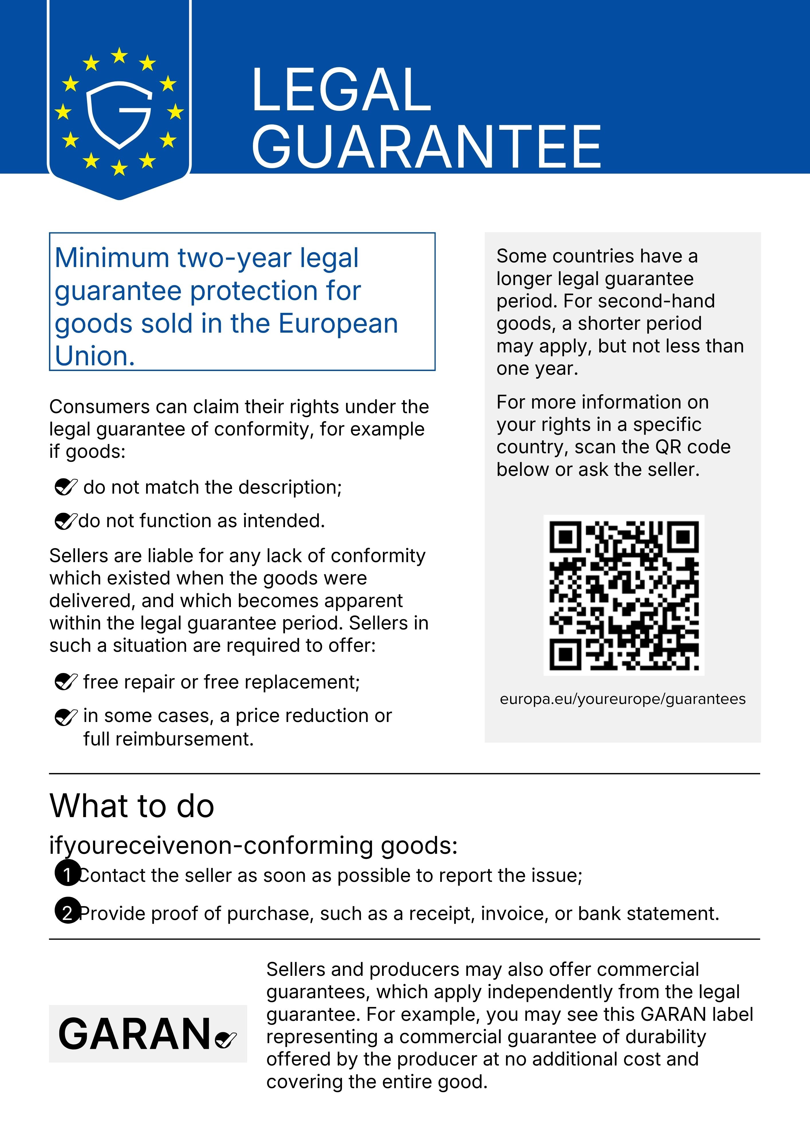 Legal guarantee