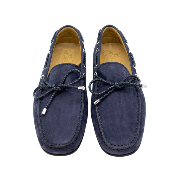 MEN Moccasins Nabuk Navy Treccia