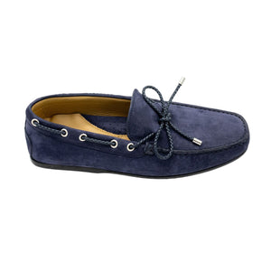 MEN Moccasins Nabuk Navy Treccia