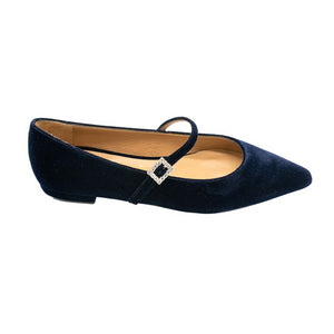 Mary Jane Velluto Blu Navy