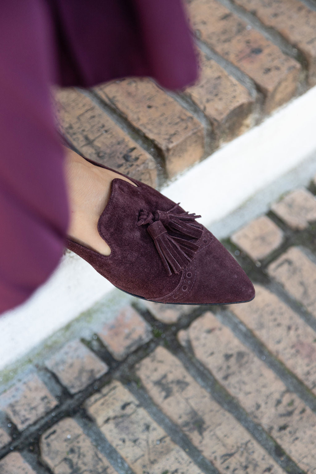 Bordeaux Budapester Tasselloafer Pointy
