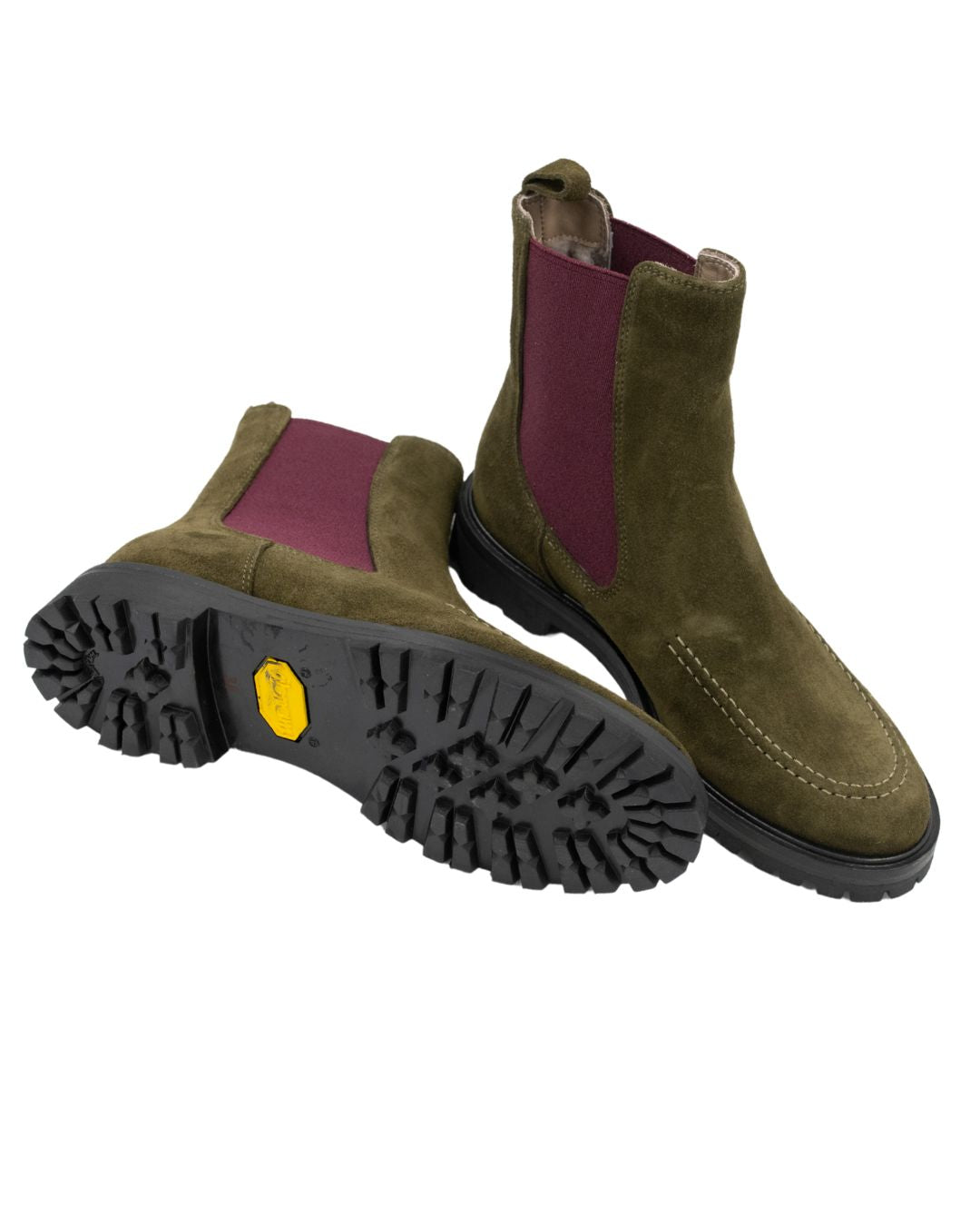 Muschio-Bordeaux Chelseaboots gefüttert