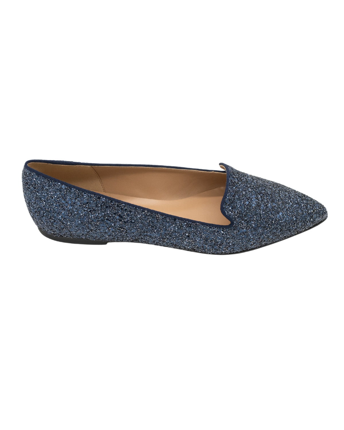 Navy Glitter Pointy Loafer