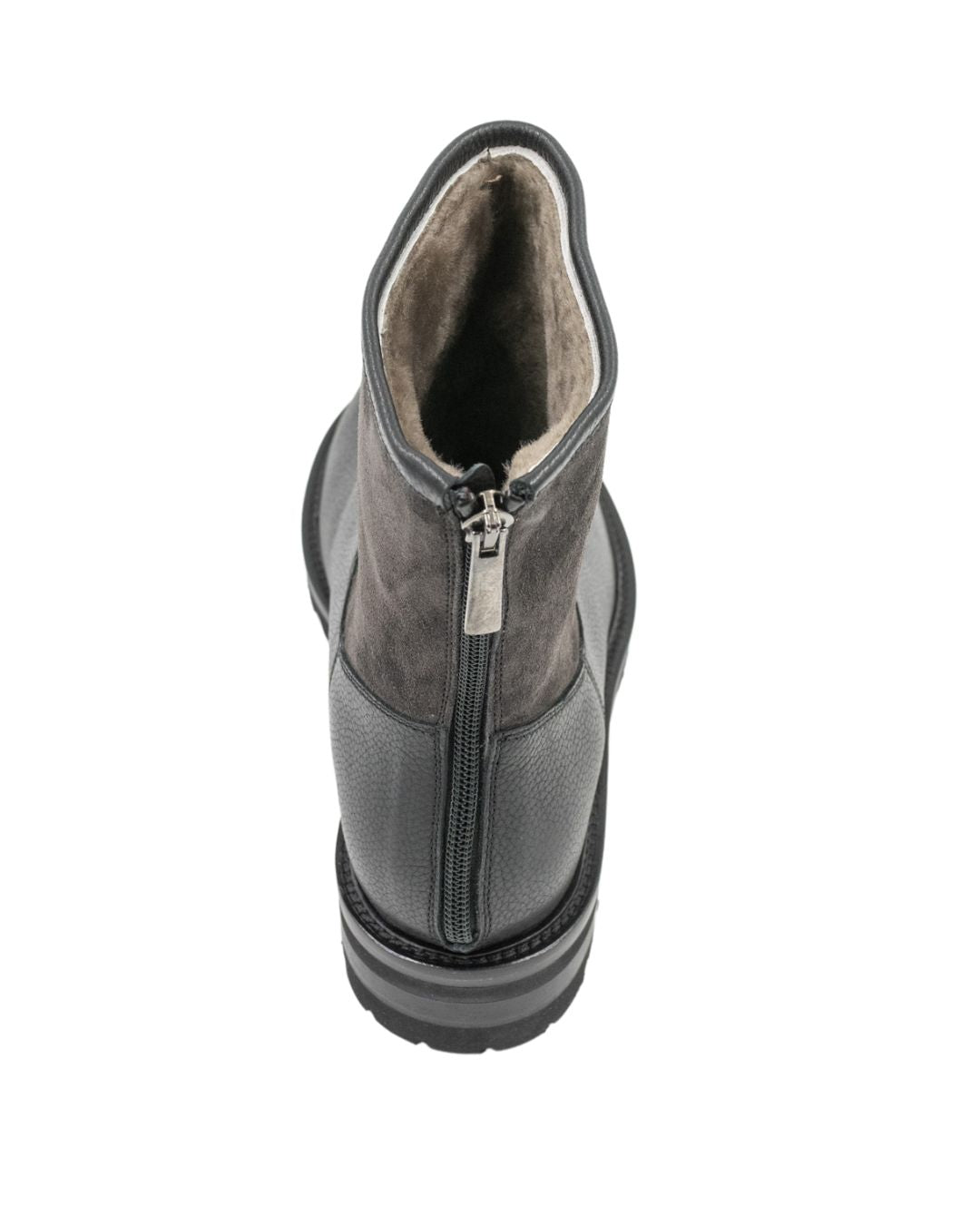 „Olivia“ Nero/Asphalt mit Lammfell gefüttert