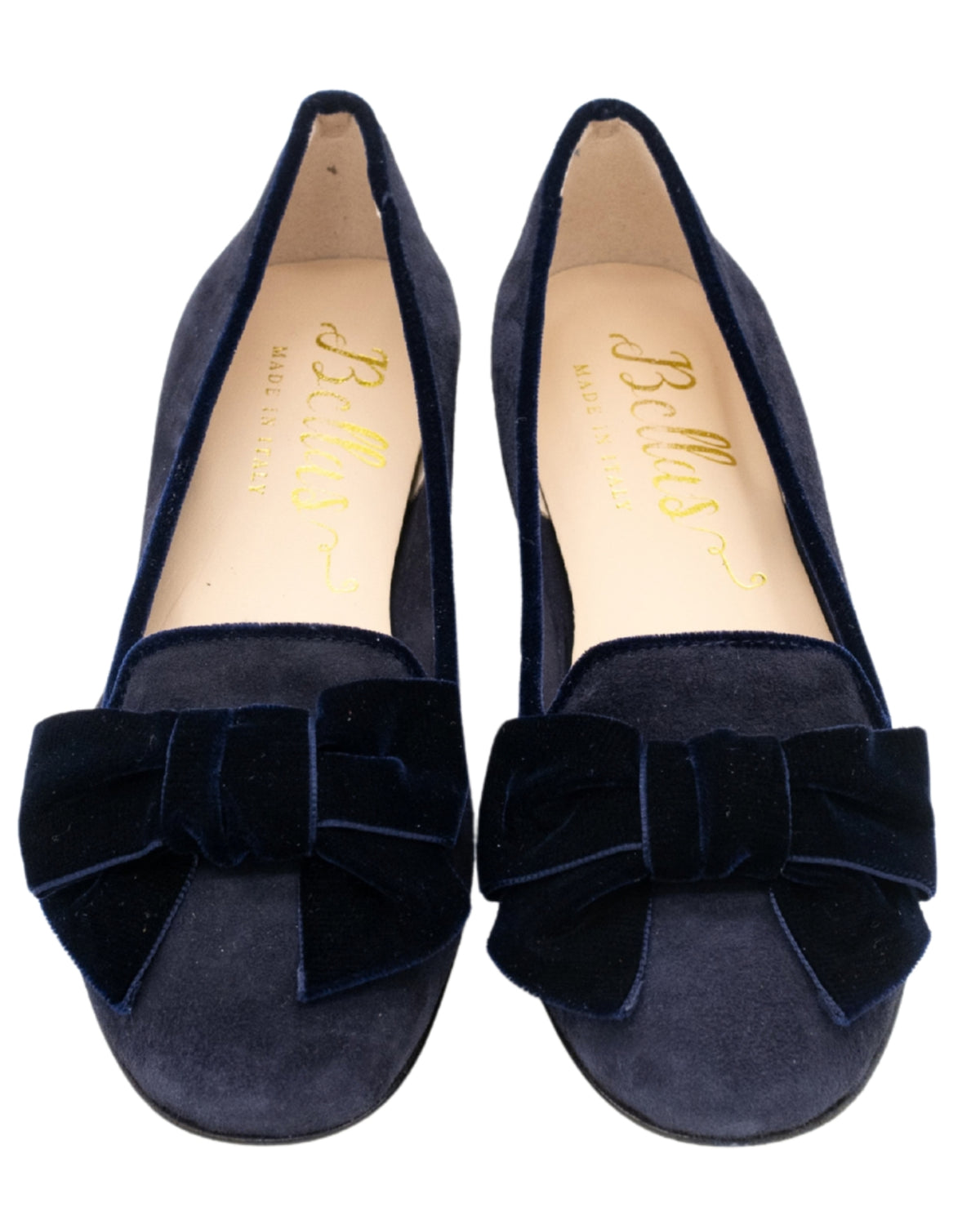 Peacoat Samt Schleifenloafer
