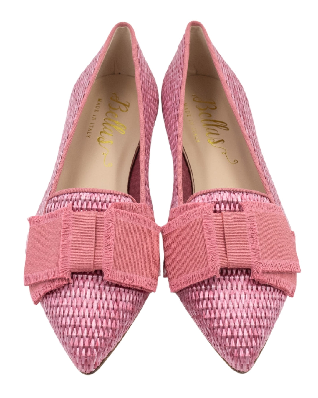 Rosa Raffia Schleifenloafer Pointy