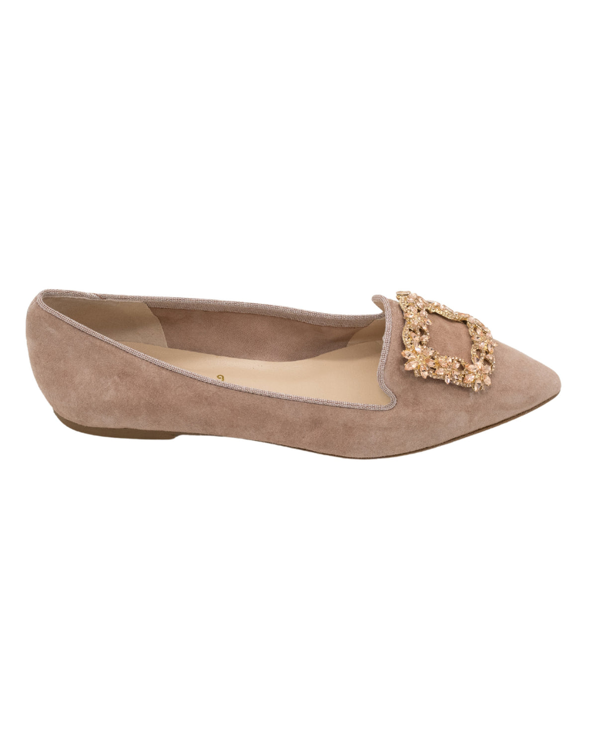 Pink Glitter Buckle Pointy Loafer