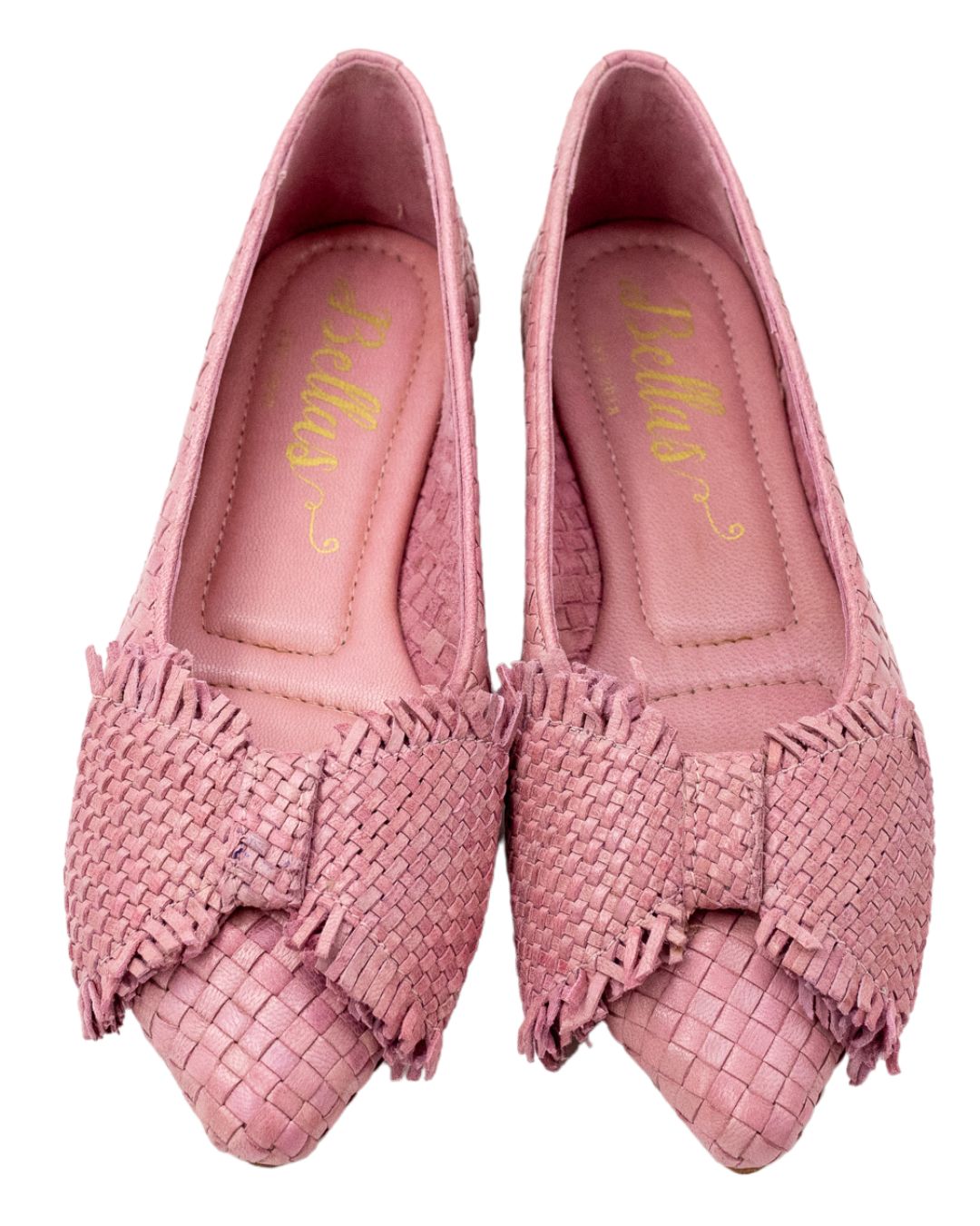 Pink Woven Schleifenloafer Pointy