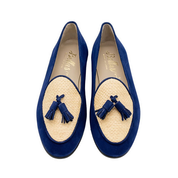 Tasselloafer Raffia Marine