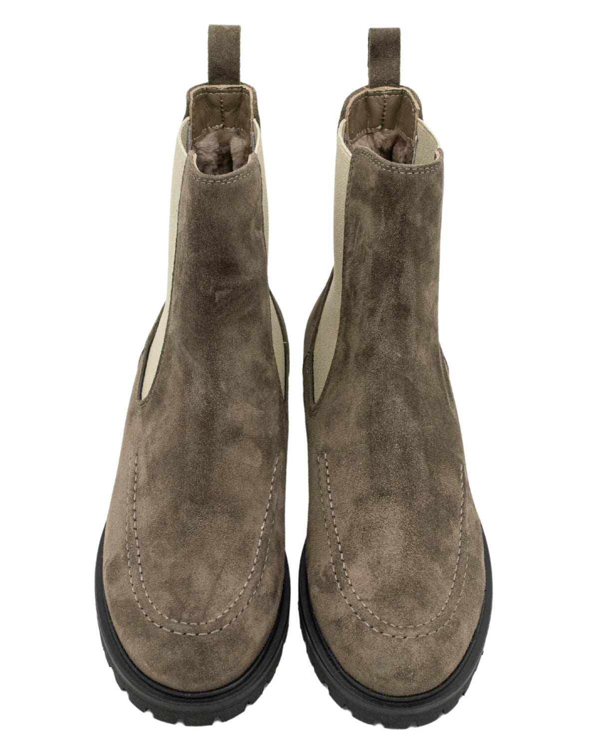 Taupe-Sand Chelseaboots gefüttert