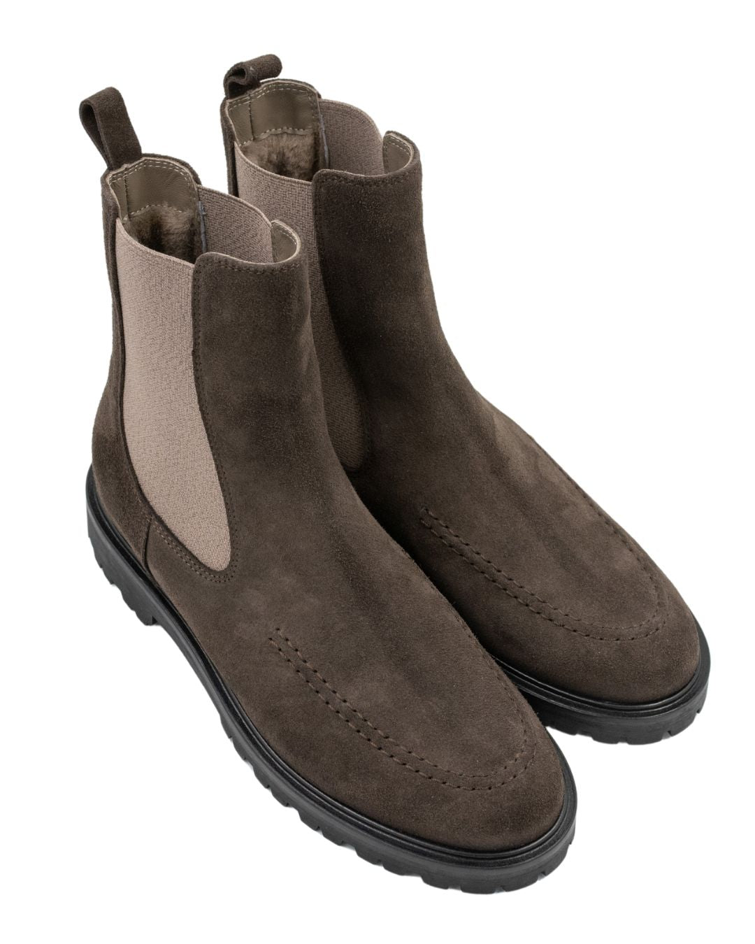 TMH-Taupe Chelseaboots gefüttert