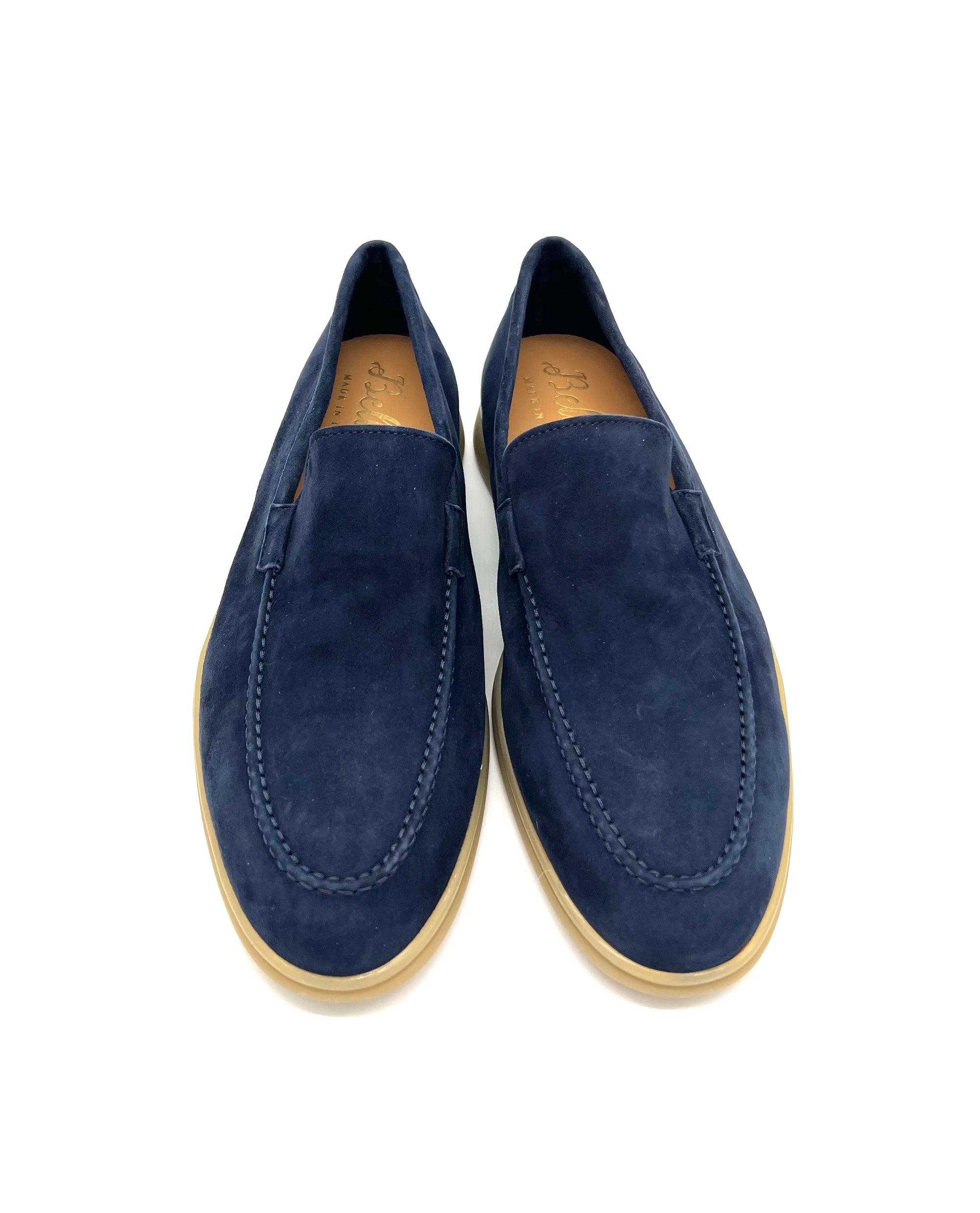 MEN Yachtslipper Navy - beige Sohle