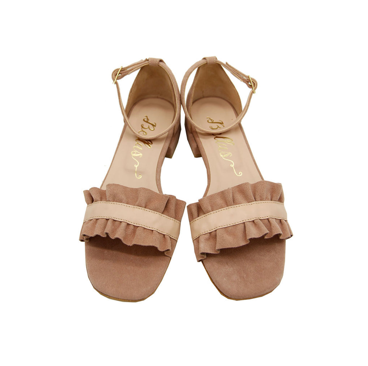 Wildleder-Sandalen Ruffles Rosa