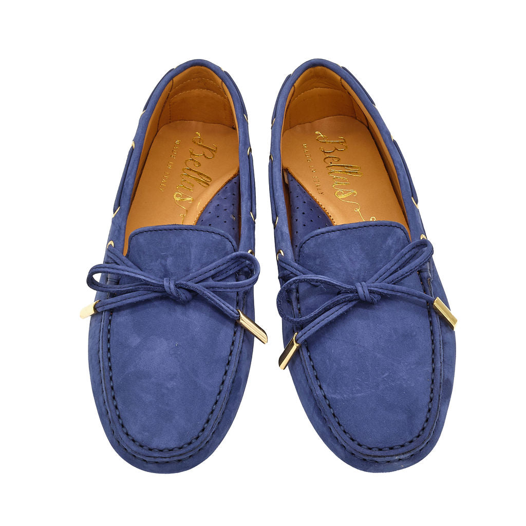 Moccasin Nabuk Blu