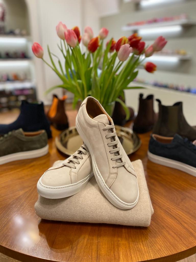 Herren Sneaker Nabuk Beige